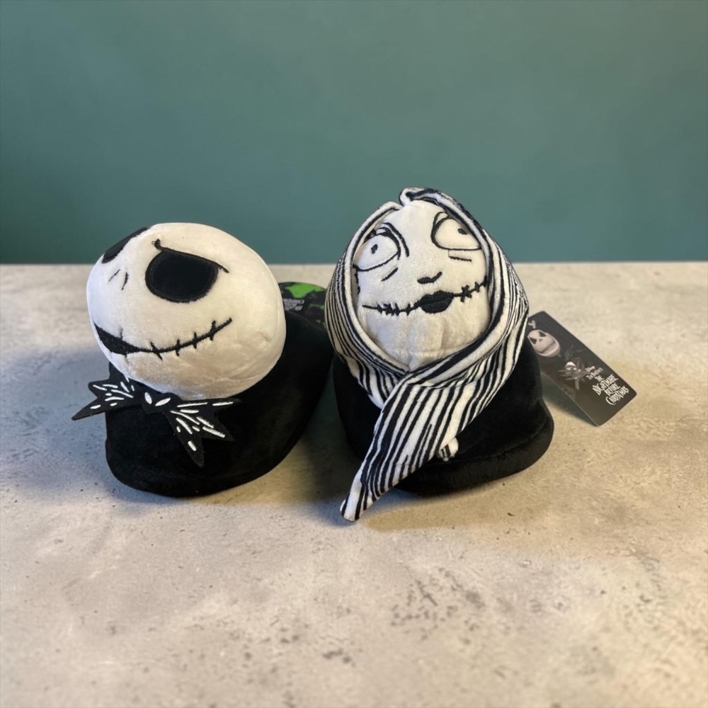 Disney Nightmare Before Christmas Jack Sally Plush Slippers Small 5/6 Ground Up